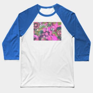 PINK Floral Pattern Baseball T-Shirt